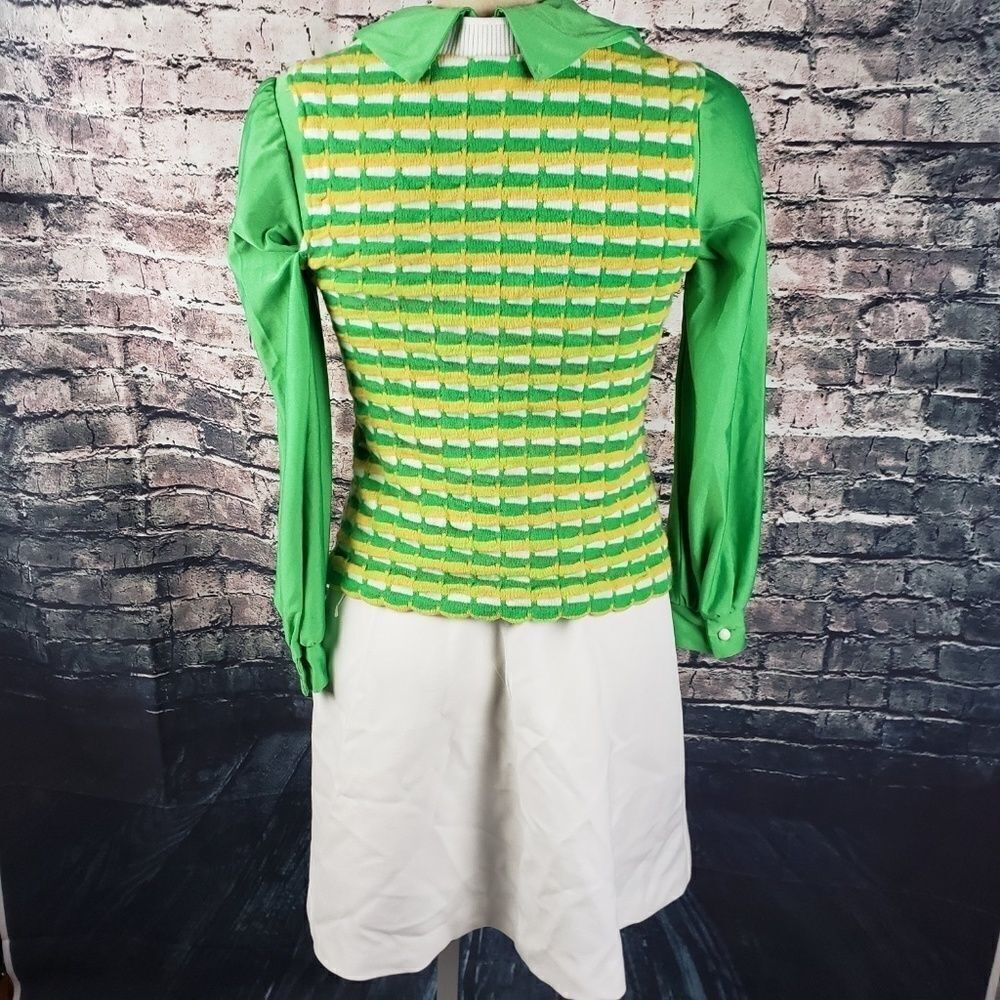 Vintage Long Sleeve Tennis Dress with Sweater Vest - Picture 3 of 8
